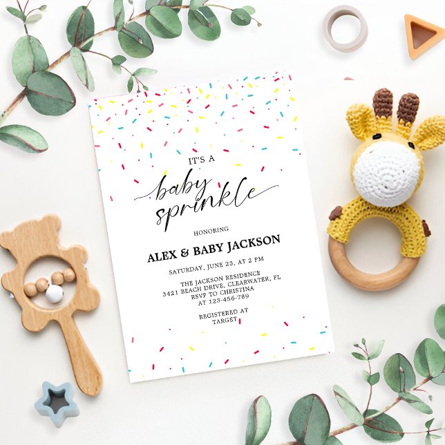 Baby Sprinkle Gender Neutral Colourful Confetti Invitation (Creator Uploaded)