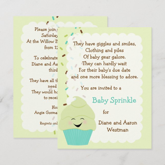 Baby Sprinkle Gender Neutral Invitation (Front/Back)