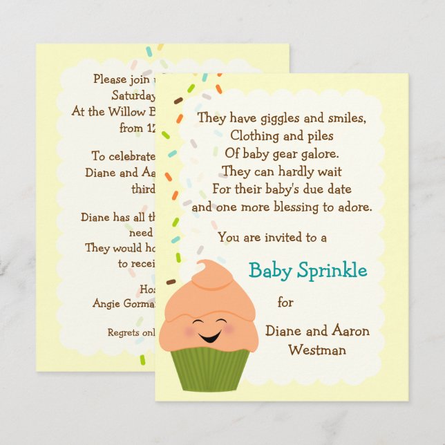 Baby Sprinkle Gender Neutral Invitation (Front/Back)