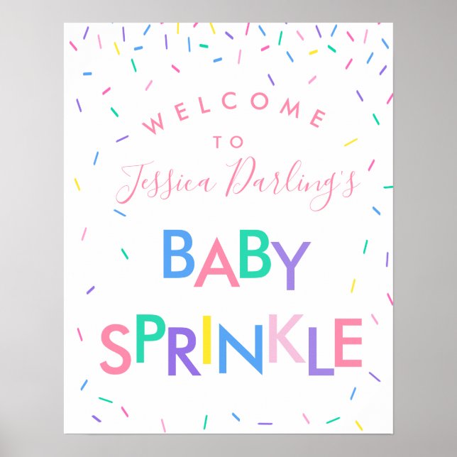 Baby Sprinkle Gender Neutral Welcome Poster (Front)