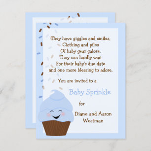 Baby Sprinkle In Blues Invitation