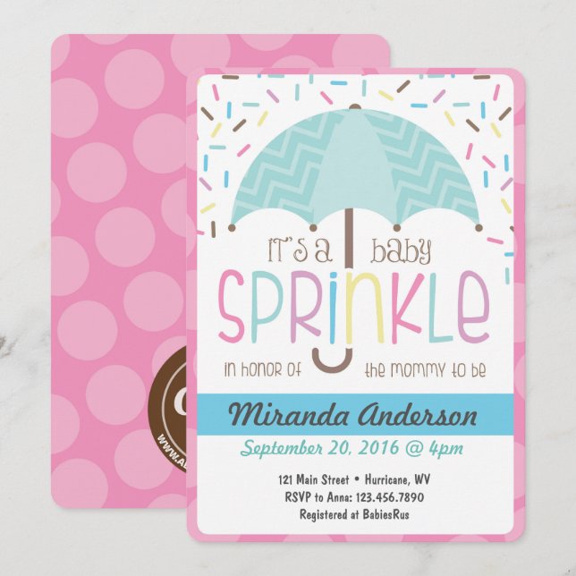 Baby Sprinkle Invitation (Front/Back)