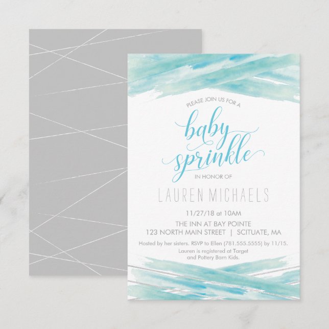 Baby Sprinkle Invitation - Customise Invite, Baby (Front/Back)
