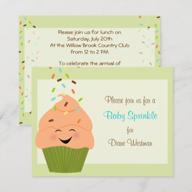 Baby Sprinkle Invitation in Gender Neutral Brights (Front/Back)