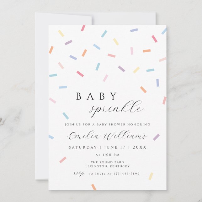 Baby Sprinkle Invitation | Sprinke Baby Shower (Front)