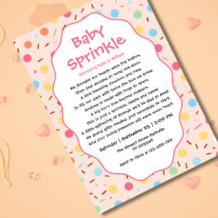 Baby Sprinkle invitation wording for girl