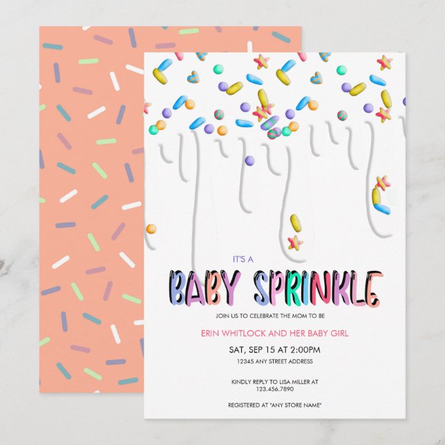 Baby Sprinkle Invitations (Front/Back)
