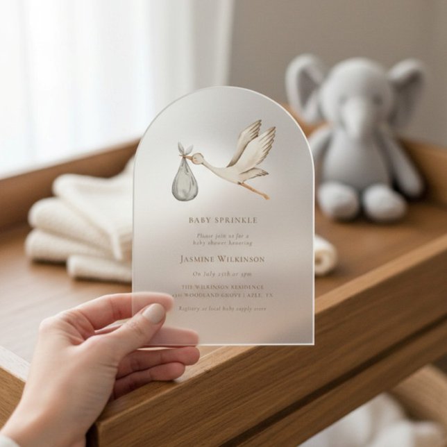 Baby sprinkle minimal watercolor baby shower  acrylic invitations (Creator Uploaded)