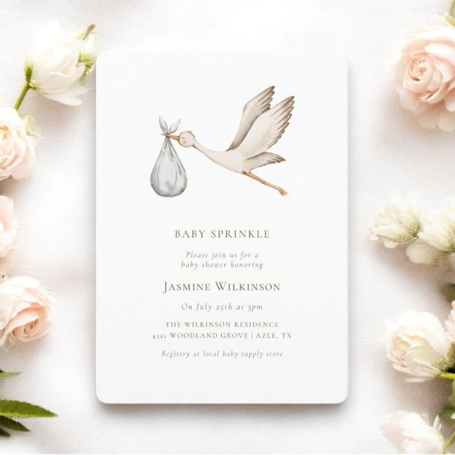 Baby sprinkle minimal watercolor baby shower  invitation (clean and minimalistic baby shower invitation by willow spring studio)