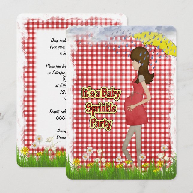 Baby Sprinkle  Party Invitation (Front/Back)