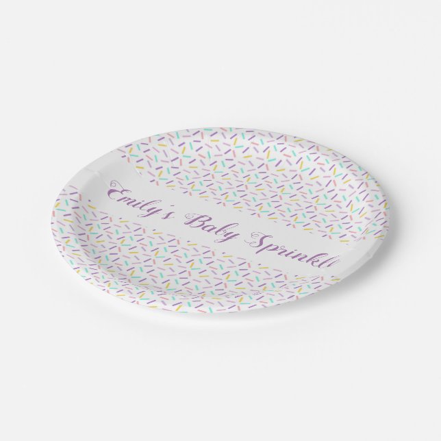 Baby Sprinkle Personalised Party Plates (Angled)