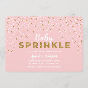 Baby Sprinkle Pink Baby Shower Invitation
