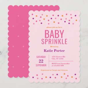 Baby Sprinkle Pink Girl Baby Shower Invitation
