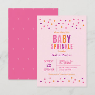 Baby Sprinkle Pink Girl Baby Shower Invitation