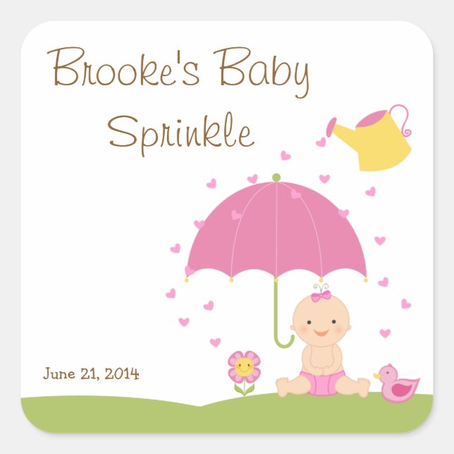 Baby Sprinkle Shower Favour Tag (Front)