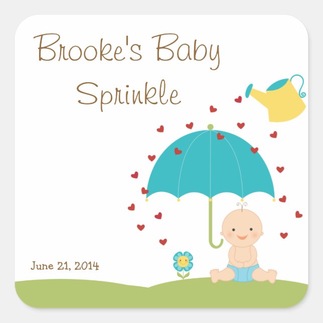 Baby Sprinkle Shower Favour Tag (Front)