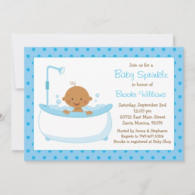 Baby Sprinkle Shower Invitation for Boy (Front)