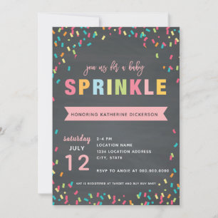 Baby Sprinkle Shower Invitation Pink Girl
