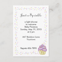 Baby Sprinkle Shower Invitation Purple Cupcake