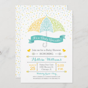 Baby Sprinkle Shower Lacy Umbrella Invitation
