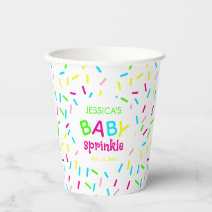 Baby Sprinkle Shower Rainbow Sprinkles Colourful  Paper Cups