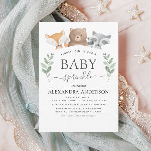 Baby Sprinkle Shower Woodland Eucalyptus Greenery Invitation