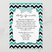 Baby Sprinkle Teal Green Black Bowtie baby shower