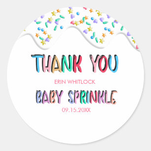 Baby Sprinkle  Thank You  Classic Round Sticker