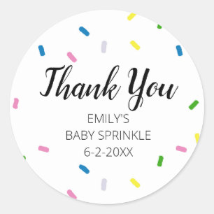Baby Sprinkle Thank You Rainbow Party Stickers