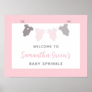 Baby Sprinkle Welcome sign - girl clothesline