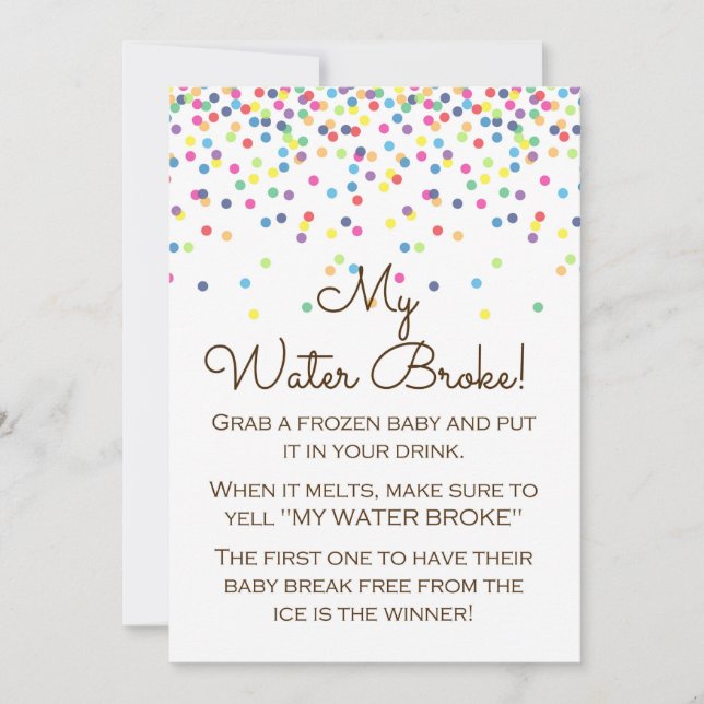 Baby Sprinkled Baby Shower Game Sign Size 5x7" Invitation (Front)