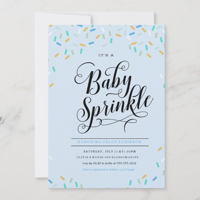 BABY SPRINKLES CONFETTI INVITATION (Front)