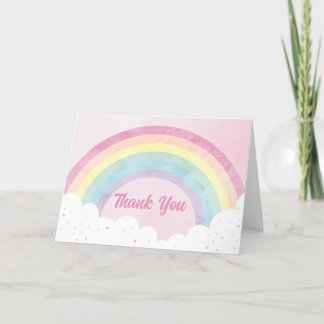 Baby Sprinkles Pastel Rainbow Thank You Card