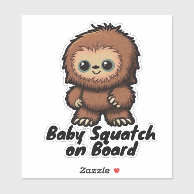 Baby Squatch on Board, Sasquatch, Bigfoot Decal (Sheet)