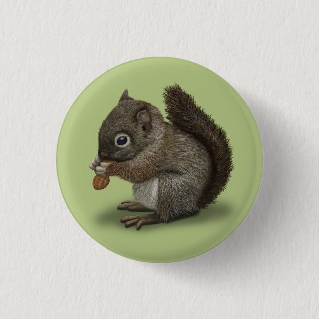 Baby Squirrel 3 Cm Round Badge (Front)