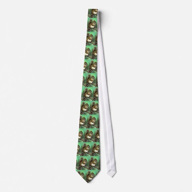 Baby squirrel and cones tie (Front)