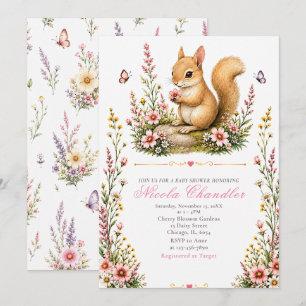 Baby Squirrel Baby Shower Invitation