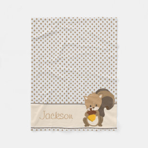 Baby Squirrel & Diamonds  Personalised Fleece Blanket