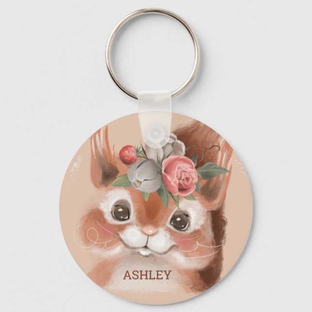 Baby Squirrel  Keychain (Front)