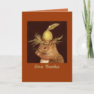 Baby squirrel thanksgiving card