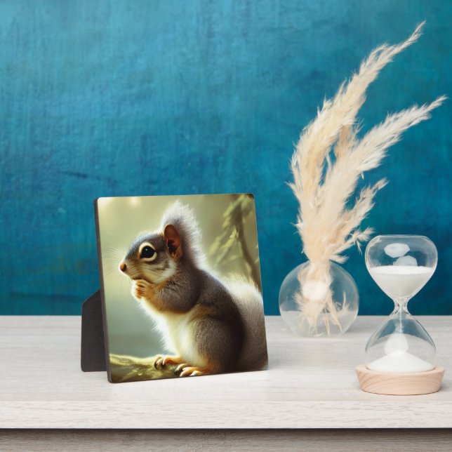 Baby Squirrel Wildlife Portrait Tabletop  Plaque (Insitu)