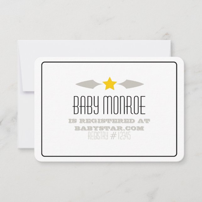 BABY STAR REGISTRY CARD-BABY SHOWER INVITATION (Front)