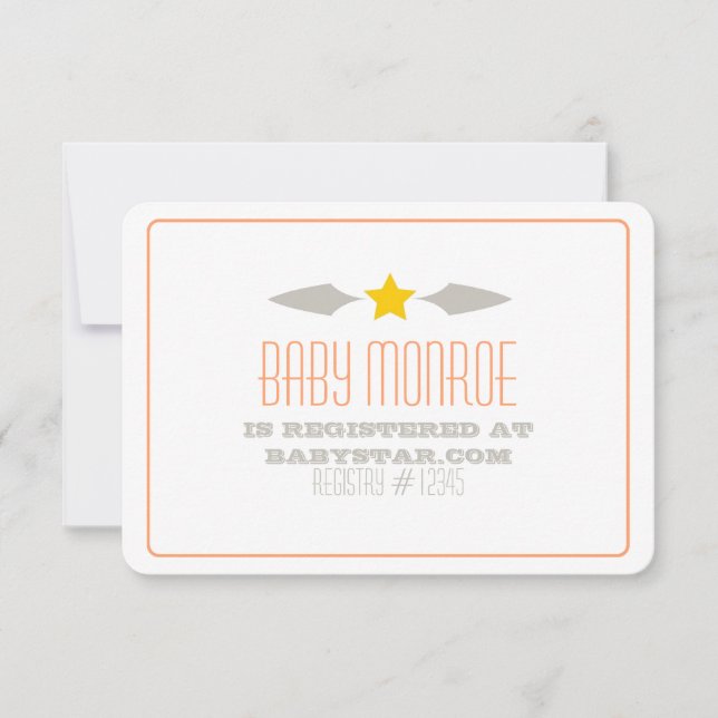 BABY STAR REGISTRY CARD-BABY SHOWER INVITATION (Front)