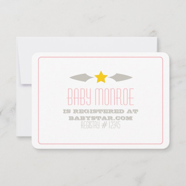 BABY STAR REGISTRY CARD-BABY SHOWER INVITATION (Front)