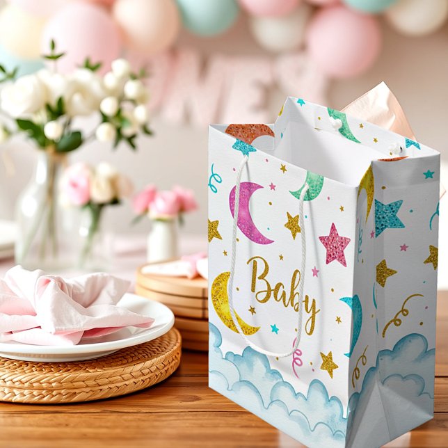 Baby stars moons clouds and cofetti medium gift bag (Creator Uploaded)