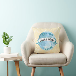 Baby Stat Love You to the Moon Arrow Pattern Cushion