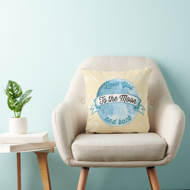 Baby Stat Love You to the Moon Arrow Pattern Cushion (Chair)