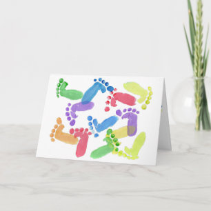 Baby Steps, Baby Feet, Baby Footprints in Colours Card