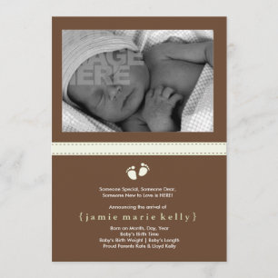Baby Steps Birth Announcement - Mint