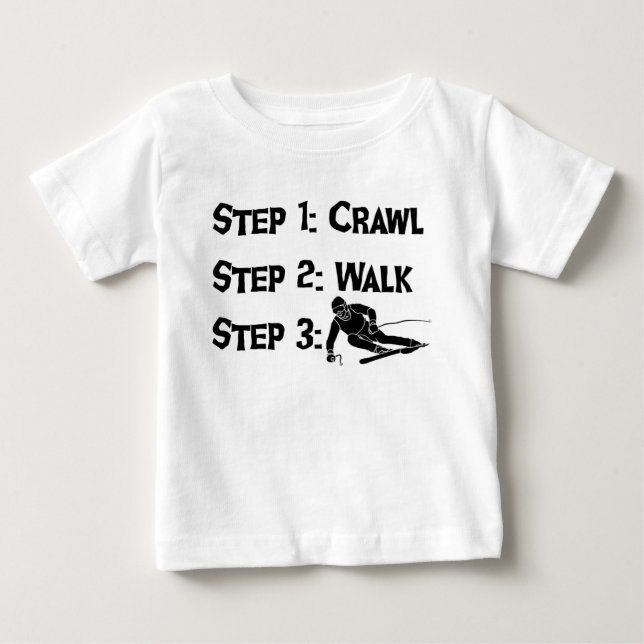 Baby steps ski t-shirt (Front)